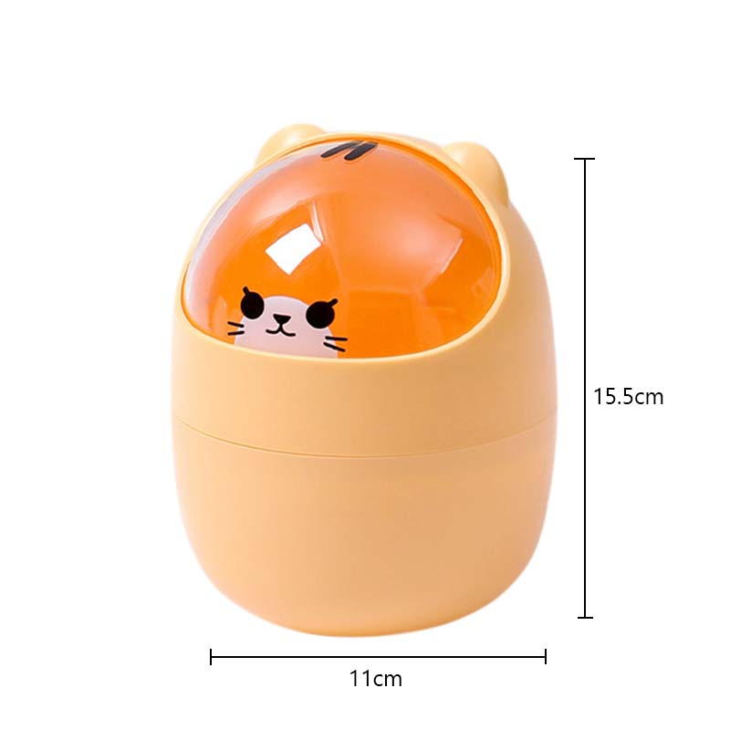 Cartoon Desktop Mülleimer Kunststoff Mülleimer Haushalt Altpapier Eimer Kreative Müll Kann Multifunktions Lagerung Organizer gelb