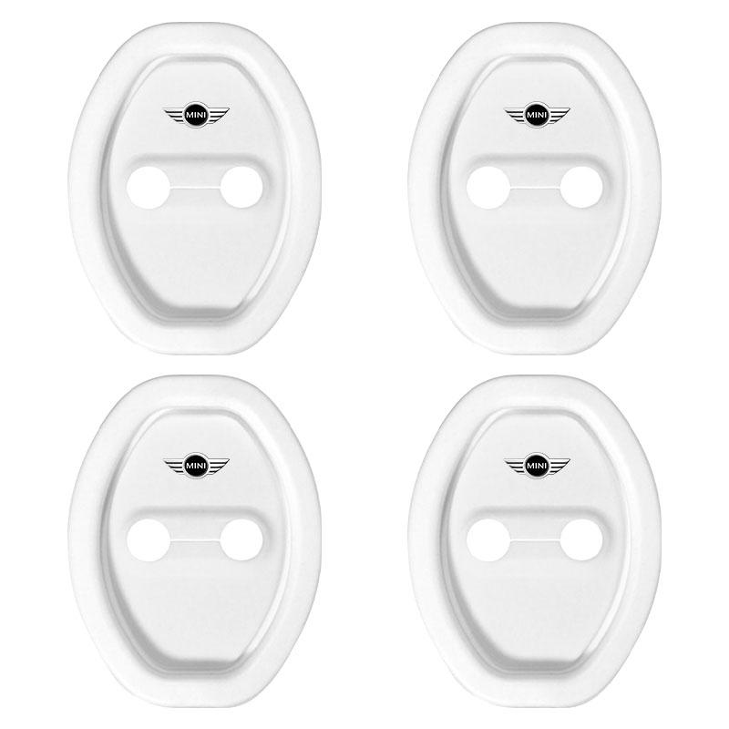 4 Stück Auto Türstopper Abdeckung Türschloss Schutzhüllen Autozubehör Für MINI Cooper One S Clubman R50 R53 R56 R60 F55 F56 R57 R58 R59 White