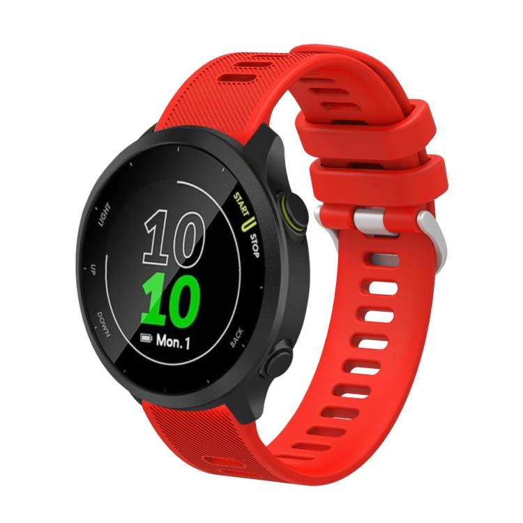 Für Garmin Forerunner 55 20mm Silikon Köper Uhrenarmband For Garmin Forerunner 55 rot