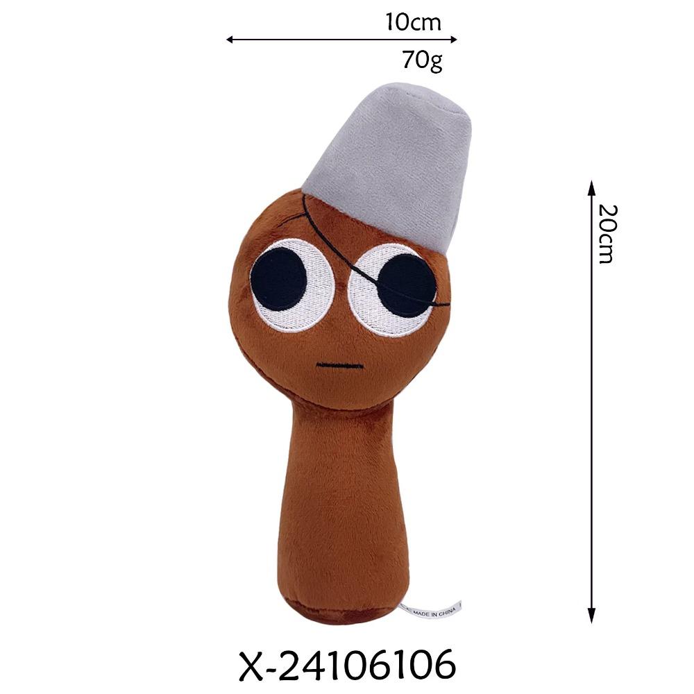 2025 Neue Sprunki Plüschtiere Weiche Rhythmusbox Plüschpuppen Stoffspielzeug Spiel-Merchandise Plüschtiere für Kinder Geburtstags-Weihnachtsgeschenke 20cm braun