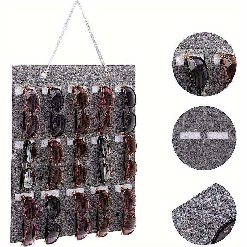 Make-up-Raum Wandhängetasche Multifunktionale Faltbare Sonnenbrillen-Präsentationsbox Sonnenbrillen-Aufbewahrungstasche Brillen-Sortiertasche grau