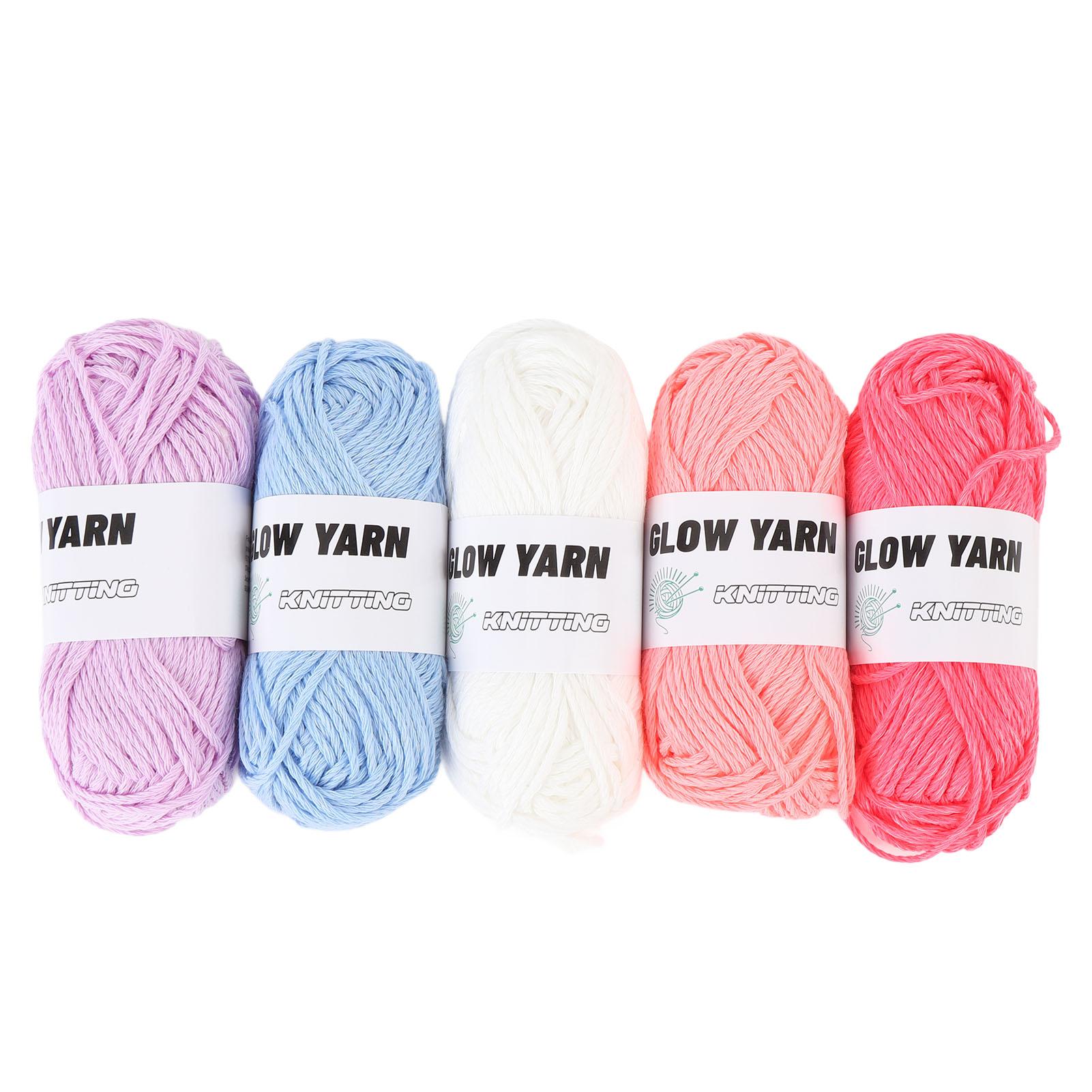 5 Stück Leuchtgarn, Strickgarn, leuchtendes Häkelgarn zum Häkeln, Basteln, Kunsthandwerk, Geschenke, 49 Yards pro Rolle