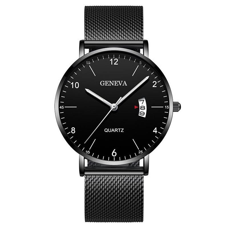 Mode Herren Uhren Top Marke Luxus Edelstahl Quarz Uhr für Männer Einfache Ultra Dünne Männliche Business Armbanduhr Uhr Geschenk schwarz grau