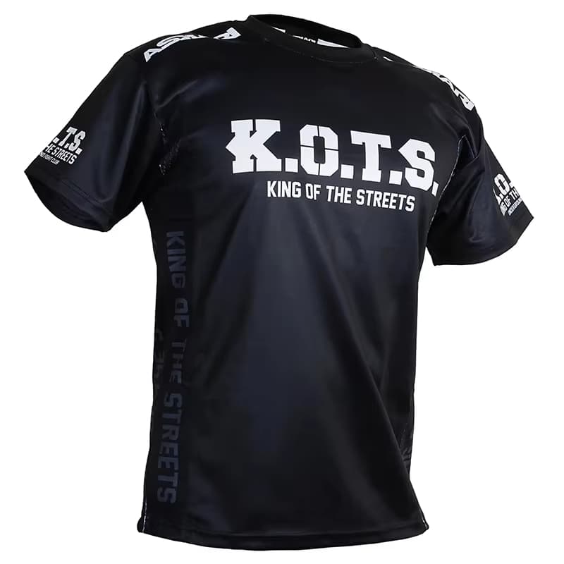 ASKARI K.O.T.S. King of The Streets T-Shirt Herren MMA Boxen Trainings-T-Shirt Schwarz Streetwear Sportbekleidung Fitnessstudio Workout Top Unisex 2XL