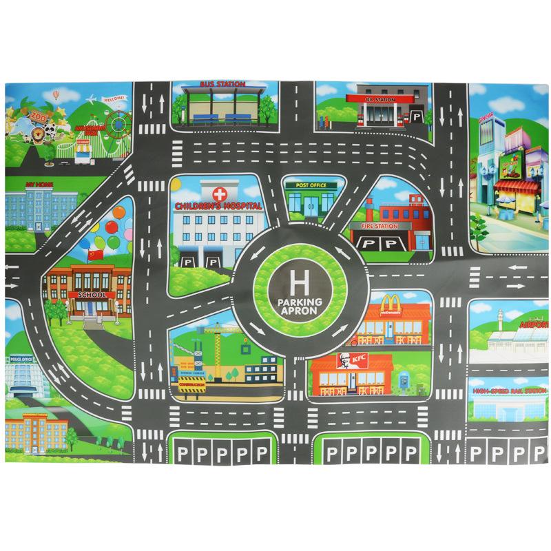 Straßenmatte Kinder Verkehr Auto Karte Junge Mädchen Pädagogisches Spielzeug Teppich Spielmatte Ideal für Baby Matten Stadt Spielzeug Spiele