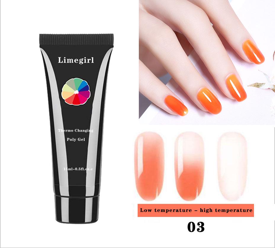 15g Thermotemperaturfarbe Poly Gel Lack Builder Gel Nail Art Gel Nagellack Lack Farbwechsel UV Lak Nagelgrundierung