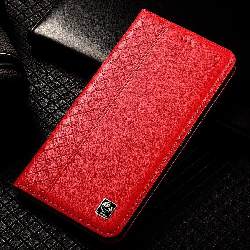 Nappa Echtleder Hülle für Realme 7 8 7i 8i 8s 9 9i Pro Plus Magnetische Klapphülle Brieftasche Handyhüllen Realme 8 5G rot