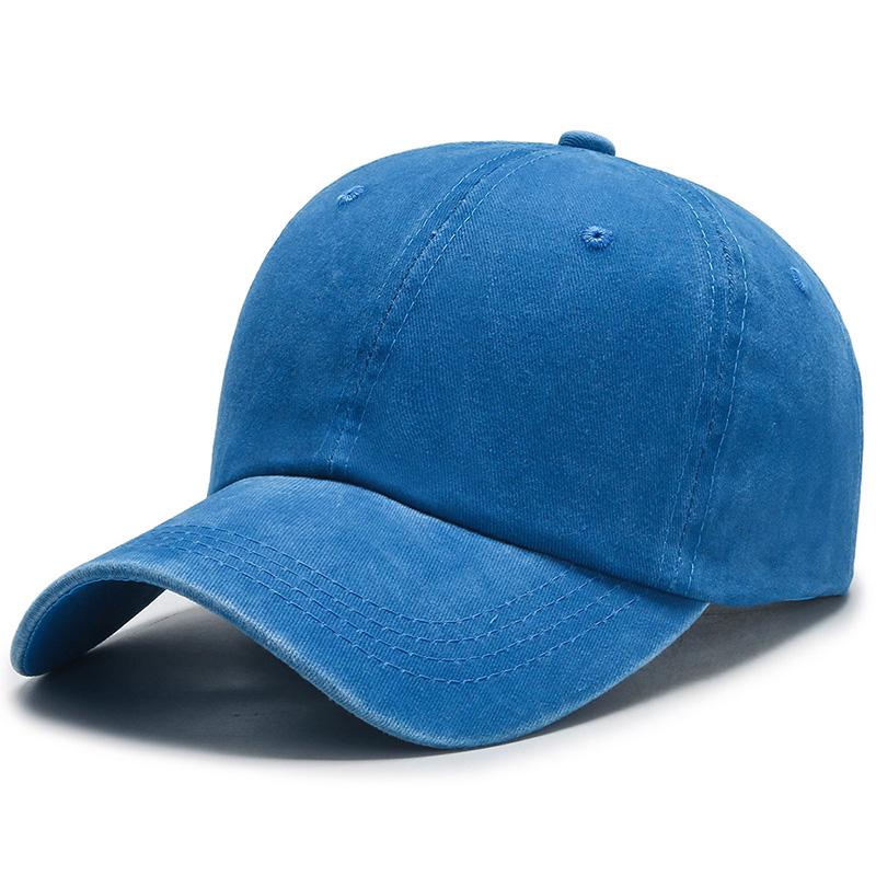 Neue Unisex-Kappe, verstellbar, gewaschene Baumwolle, einfarbig, einfarbig, Baseballkappe, Streetwear, Freizeithut, Kappe 54cm-60cm dunkelblaue