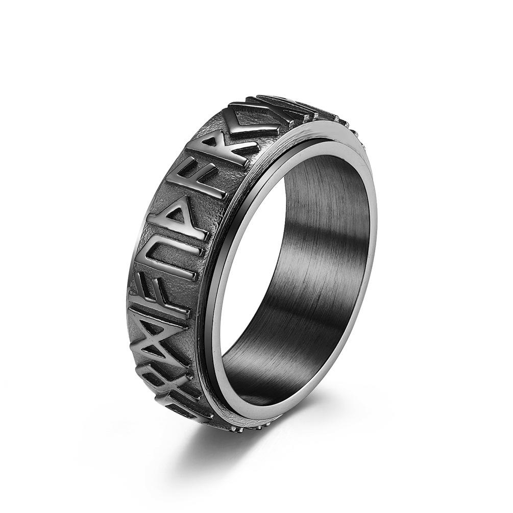 Vintage Odin Nordische Wikinger Runenringe Für Männer Frauen Wikinger Edelstahl Spinner Fidget Ring Retro Rock Party Schmuck Geschenk 10