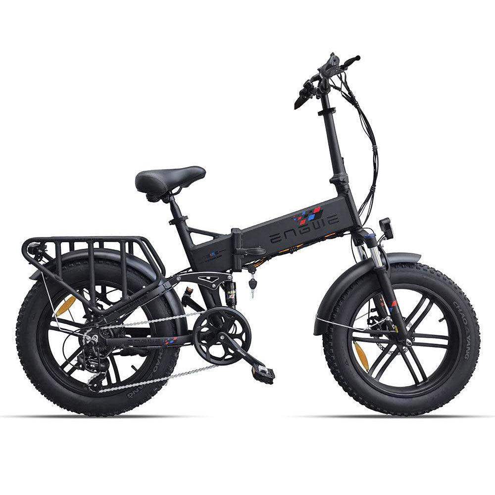 Engwe Engine X 250W City Pendler E-Bike mit 48V13Ah Akku, Vollfederung, Shimano 7-Gang, 20 ×4.0  Reifen, Faltbares E-Bike mit Gepäckträger 48V 250W 13Ah schwarz