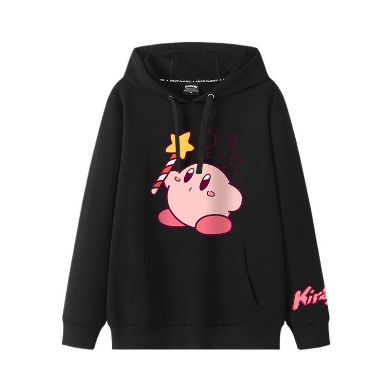 2025 Herbst und Winter Weich und niedlich Kirby Cartoon Anime Peripherie Jungen und Mädchen Hoodies neuer Stil Kinderbekleidung Hoodie 140 gold