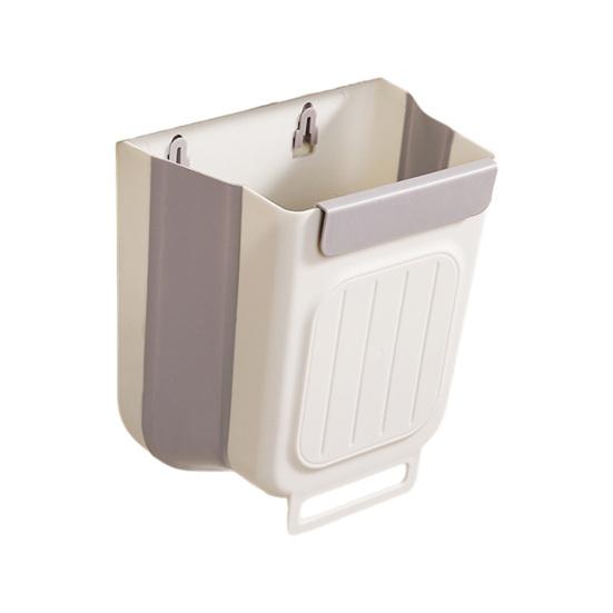 Mülleimer, Mehrzweck-Mülleimer zum Aufhängen, platzsparender, stark tragender, faltbarer Abfallbehälter für Zuhause M grau