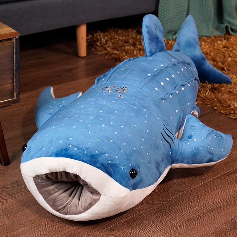 120CM Riesengröße Hai Plüschtiere Seefisch Stoffpuppe Wal Kuscheltiere Langes Kissen Kinder Geburtstagsgeschenk Junge Freundin 75cm