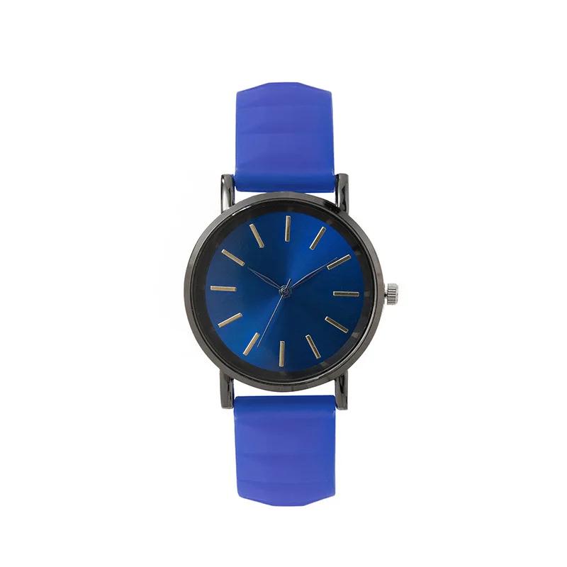 Einfache blaue Damenuhr Quarz Mode Silikonstreifen Frauen Marken Uhren Armbanduhren Weiblich Sport Quarz Uhr Geschenke
