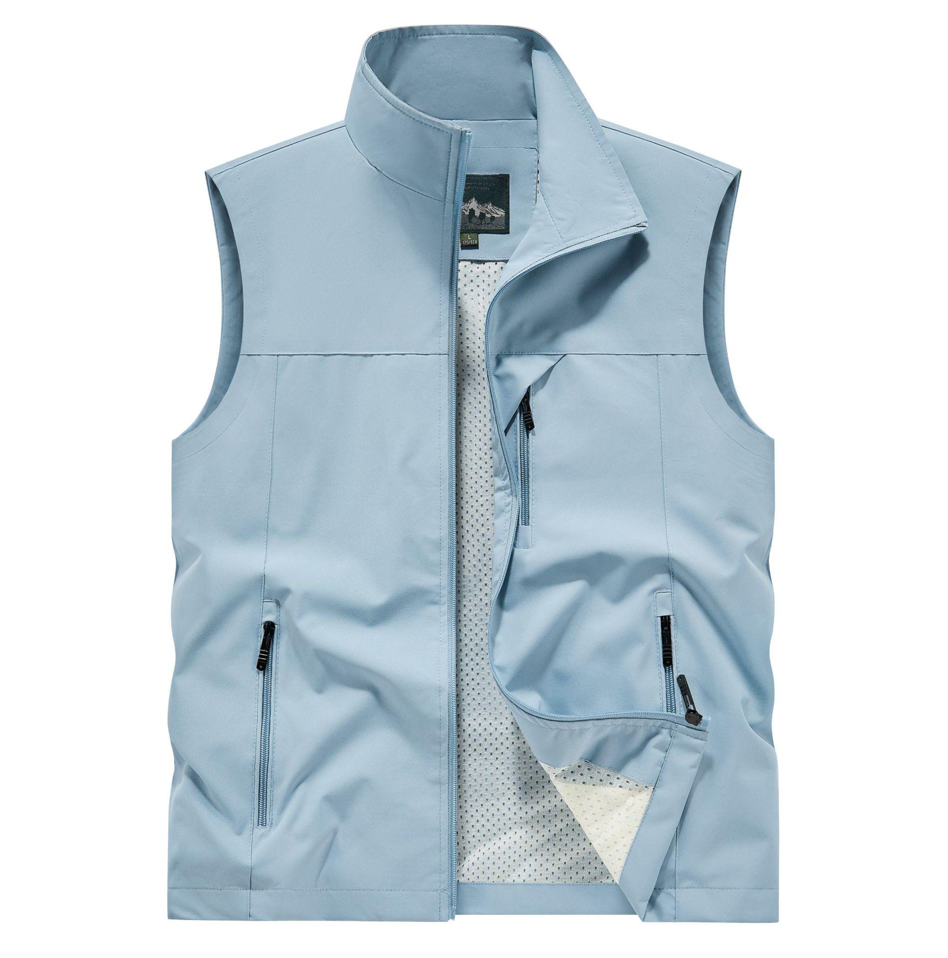 Herren-Sommerweste für Outdoor-Fotografie und Angeln – atmungsaktive Arbeitskleidung mit mehreren Taschen für Männer mittleren Alters und junge Männer XL