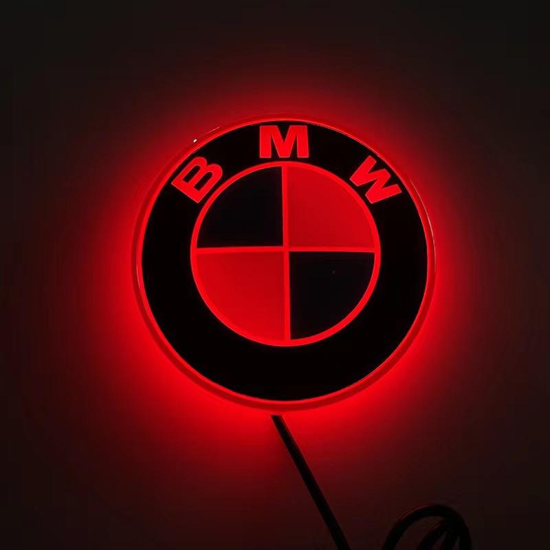 BMW LED-Logo-Emblem für Front und Heck, passend für BMW E82, E90, E91, E92, E93, E60, E61, F10, F07, E39, E63, E64, F12, F13, F30, E87, F20 rot