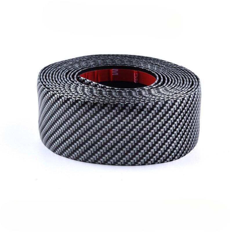 1M Carbon Fiber Gummi Styling Auto Aufkleber Türschweller Schutz Waren Zubehör Carbon Türschwelle für Auto Zubehör 1M*5CM schwarz