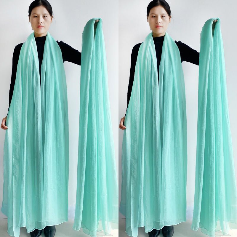 Extra großer Schal, einfarbiger Schal, Damenmode-Schal, Chiffon-Tanzschal, Sonnenschutz, Strandtuch, max. Größe ist 3*1,5m (±5-10cm Fehler) L: 2.4M * W: 1.5M minze, grüne