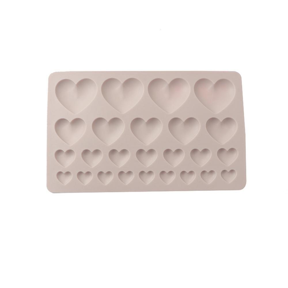 25 gleichmäßig große Liebes-Silikonform, Teller, Dekoration, Teller, Pfirsich, Fondant, Valentinstag, Kuchen, DIY, Schokolade weiß