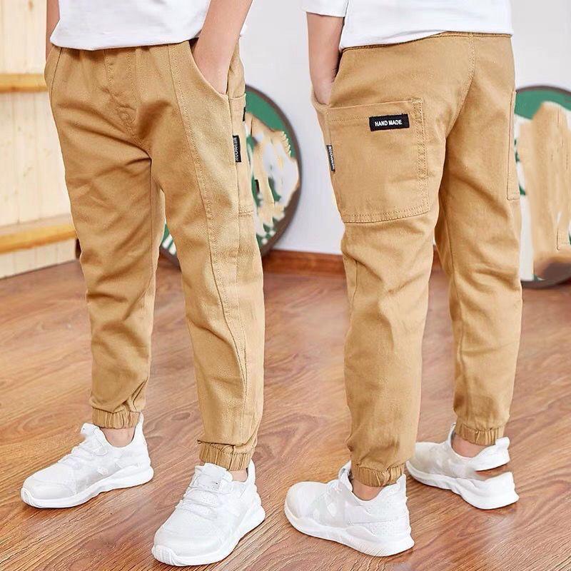 Frühling Herbst Baumwolle Jungen Hosen Kinder Hosen Casual Kinder Sport Hosen Teenager Jungen Kleidung 120cm khaki