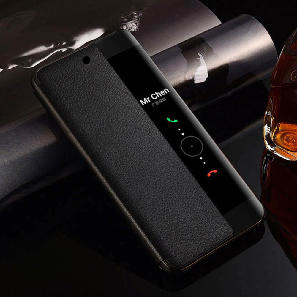 Auto Sleep Wake Up Handyhülle für Huawei P50 Pro P40 P30 Lite P20 P10 Plus Mate 20 Lite Mate20 Mate 10 Pro Smart View Klapphülle Funda Capa for P10 Plus schwarz