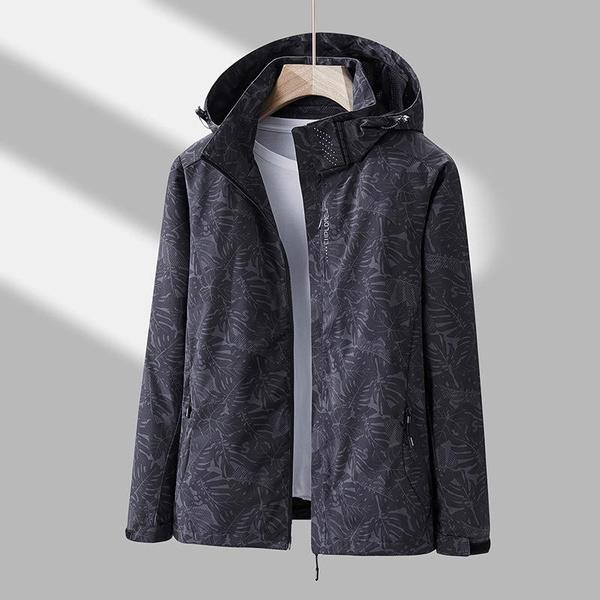 Jacken für Damen, Herbst und Winter, Übergröße, lässig, wasserdicht, dünn, leicht, Kapuzenmantel, Reißverschluss, Windjacke 3XL schwarz