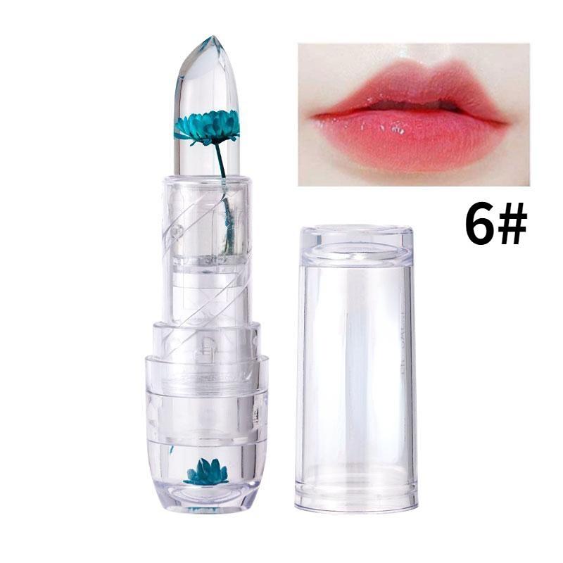 Magic Jelly Flower Lippenstift Temperaturwechselnder Lip Blam Transparenter feuchtigkeitsspendender Lipgloss Kosmetik grün