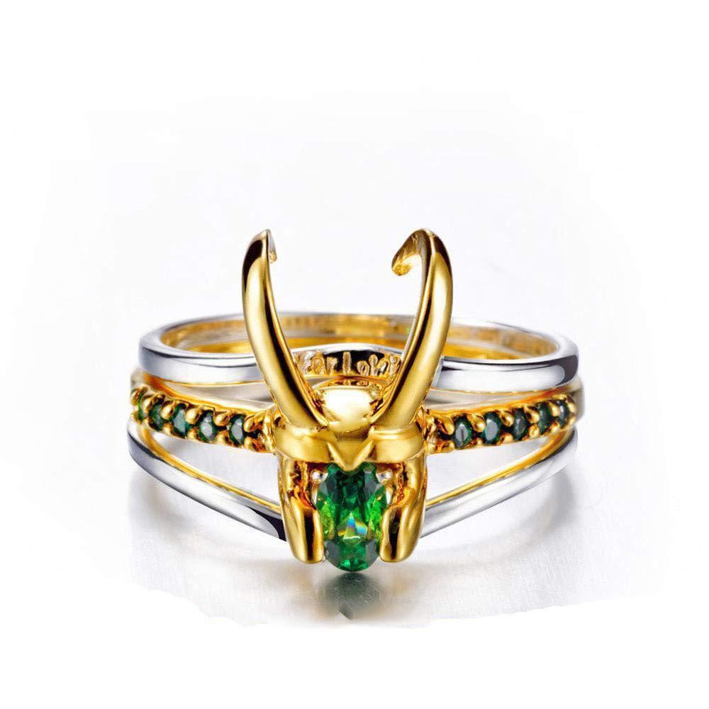 Neuer Minimalistischer Nischen Mythologischer Charakter Loki Helm 3-teiliger Stapelbarer Unisex Ring Herren Modeschmuck Party GeschenkRingSchmuck 6 gold