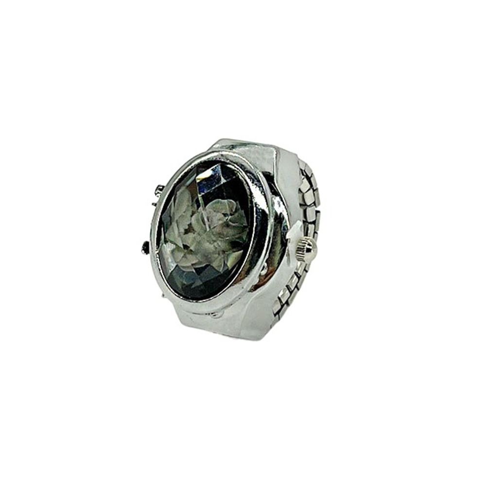Legierung Ring Uhr Quarz elastische Ringe Mode digitale Paar Uhr Ring Männer schwarz