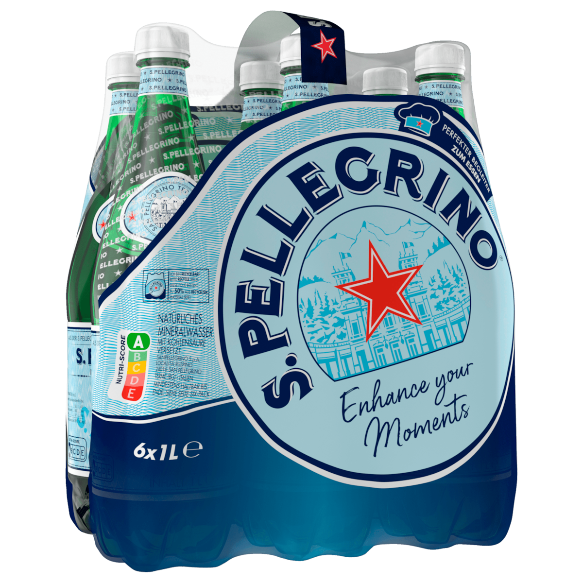 San Pellegrino Mineralwasser Sprudel 6x1l
