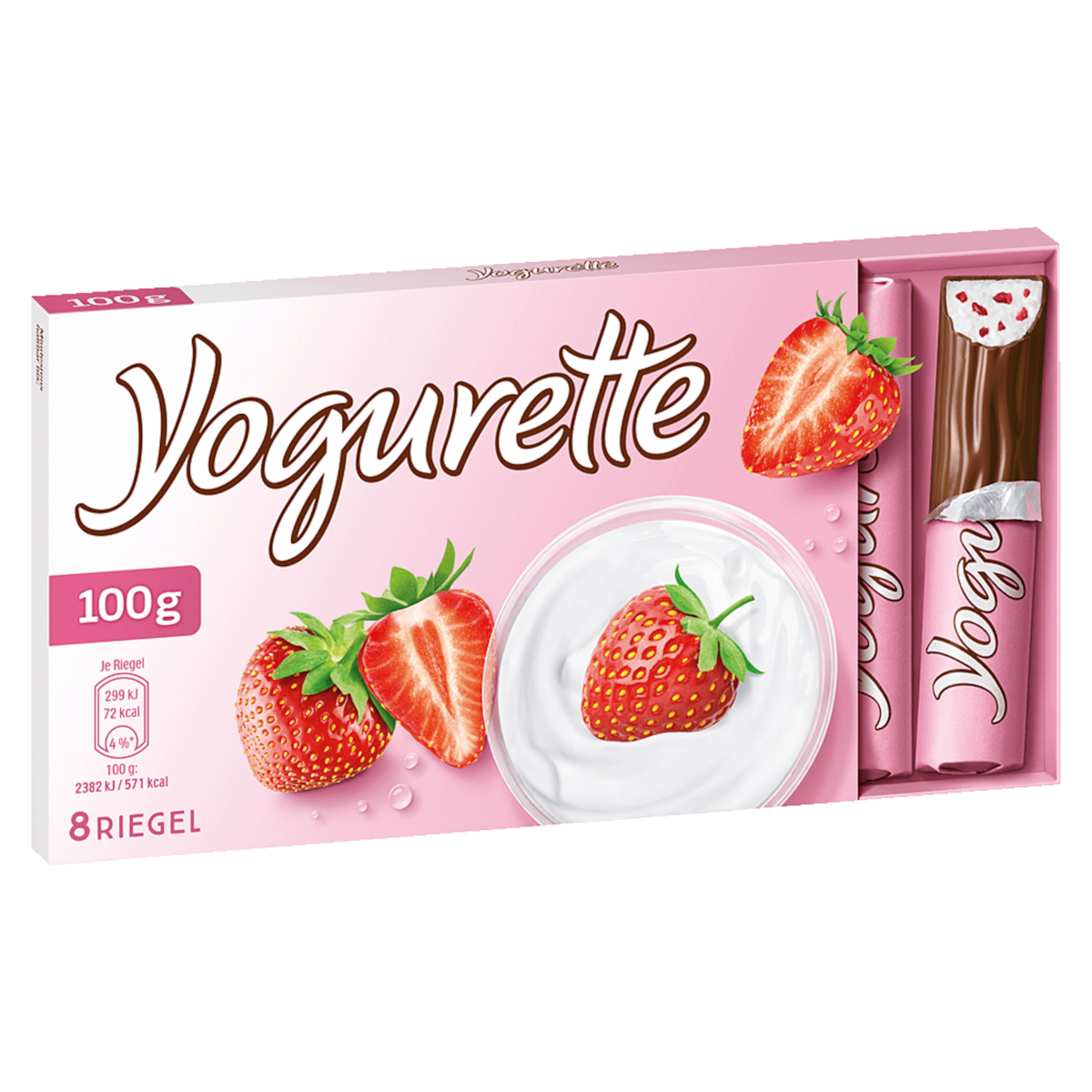 Yogurette Erdbeere Schokolade 8 Stück 100g
