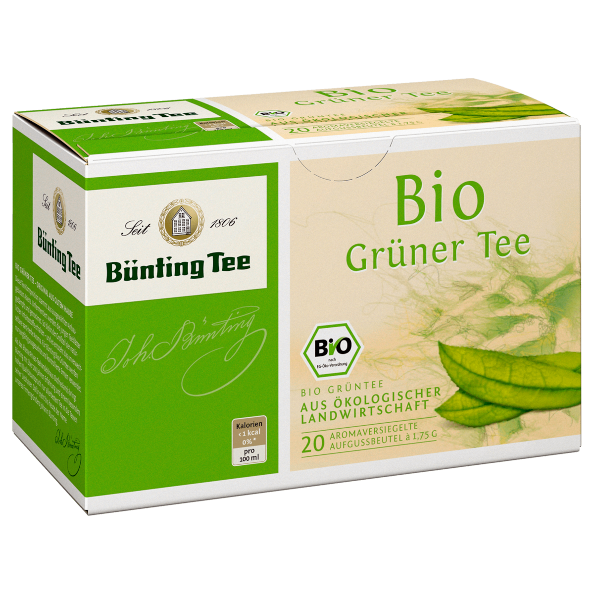 Bünting Tee Bio Grüner Tee 35g, 20 Beutel