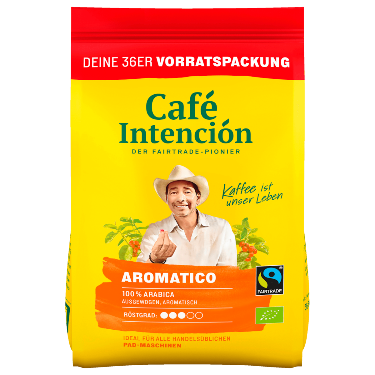 Café Intención Bio Kaffeepads 252g, 36 Pads
