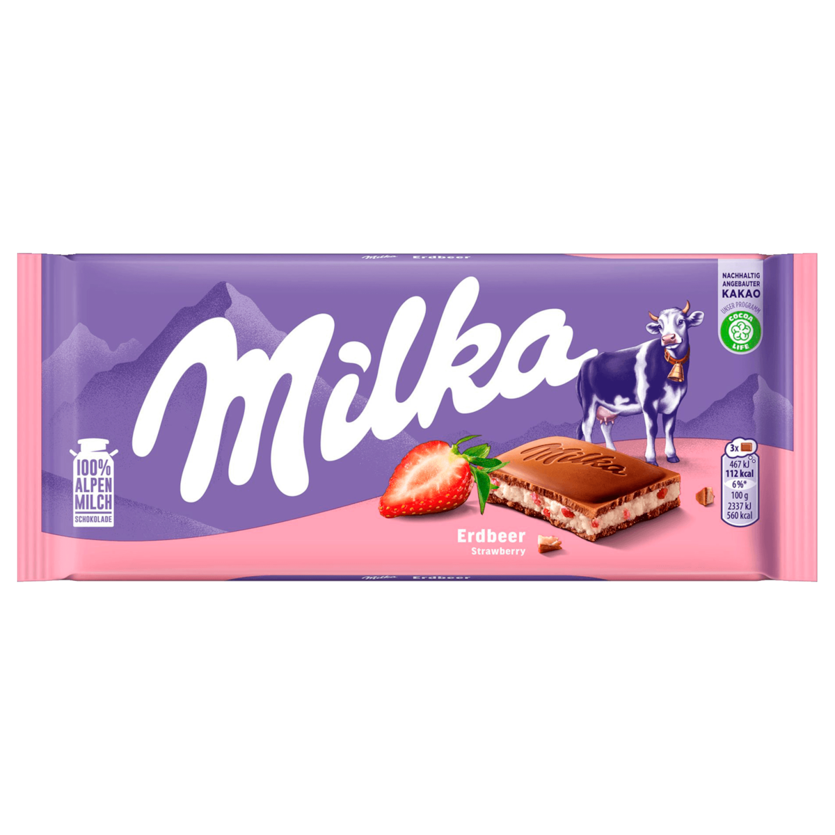 Milka Schokolade Erdbeer 100g