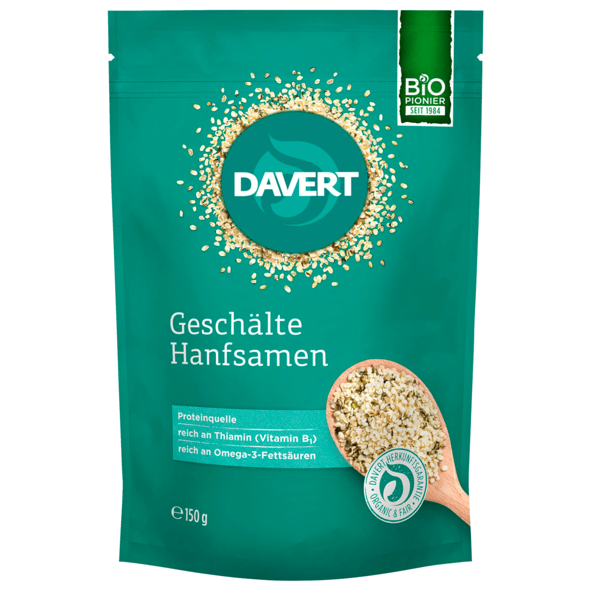 Davert Bio Geschälte Hanfsamen 150g