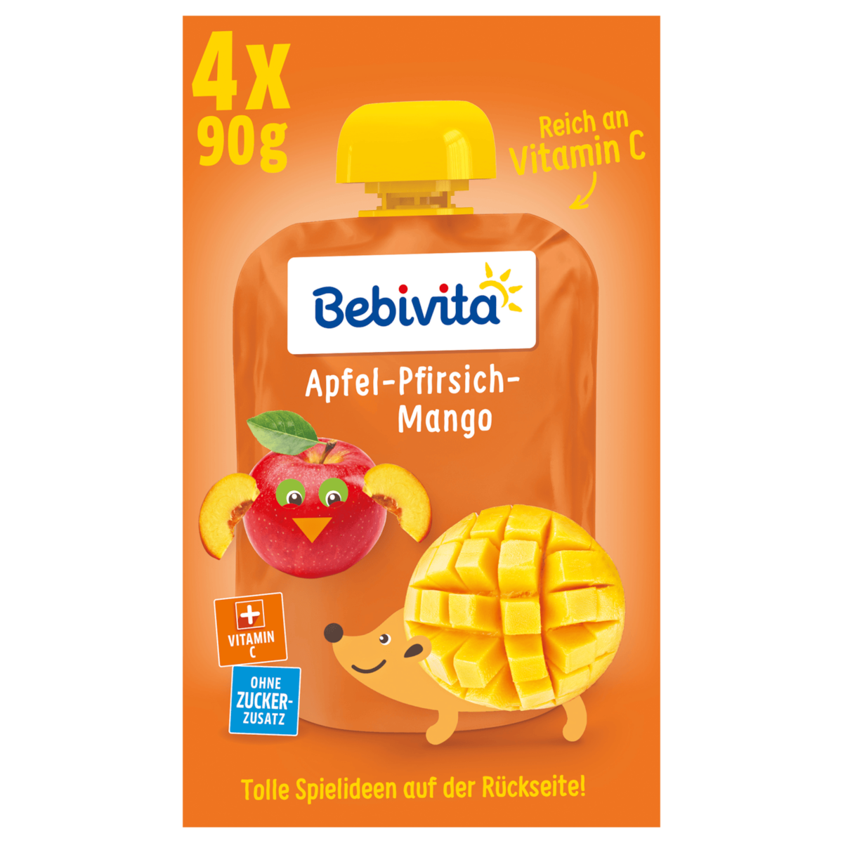 Bebivita Kinder-Spaß Apfel-Pfirsich-Mango 4x90g