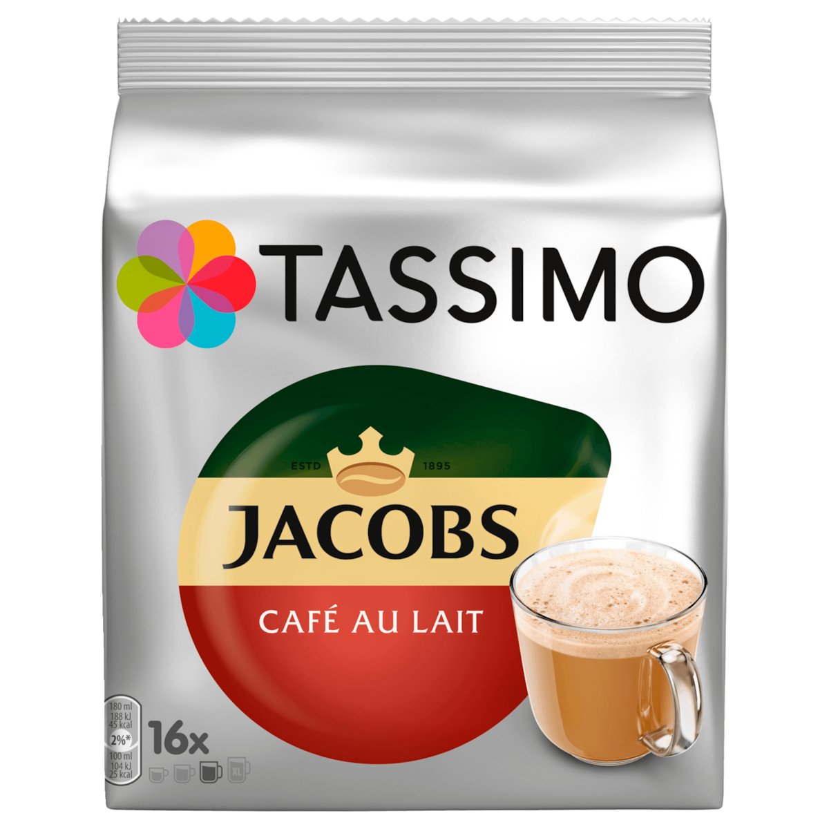 Tassimo Kaffeekapseln Jacobs Café au Lait 184g, 16 Kapseln