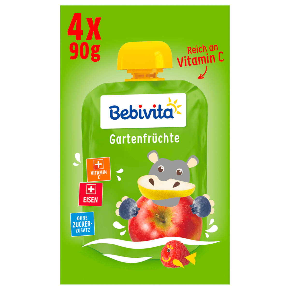 Bebivita Kinder-Spaß Gartenfrüchte 4x90g