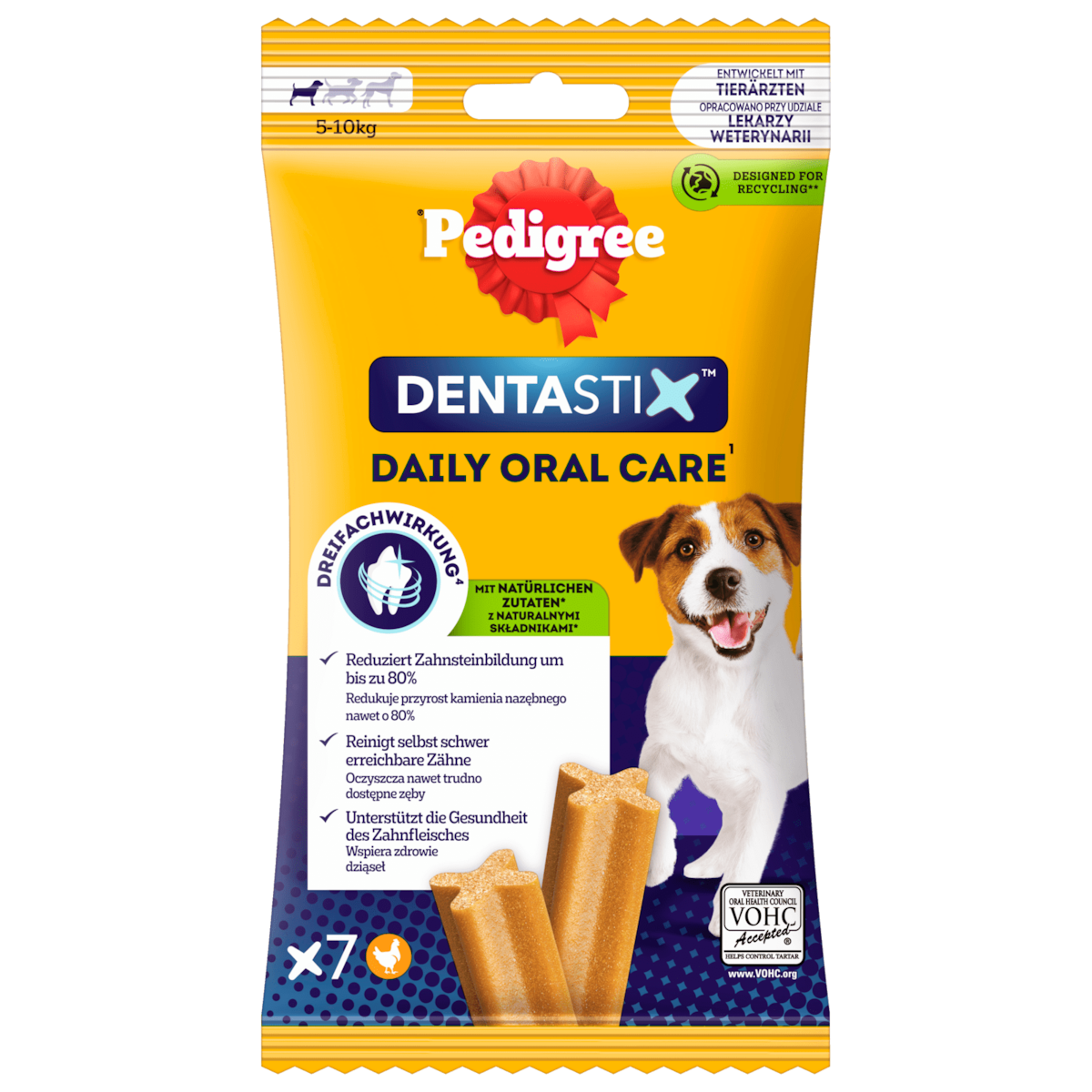 Pedigree Dentastix Daily Oral Care für kleine Hunde 5-10kg 7 Stück