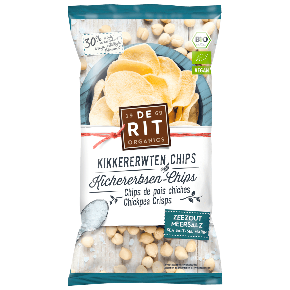 DeRit Bio Kichererbsen-Chips Meersalz 75g