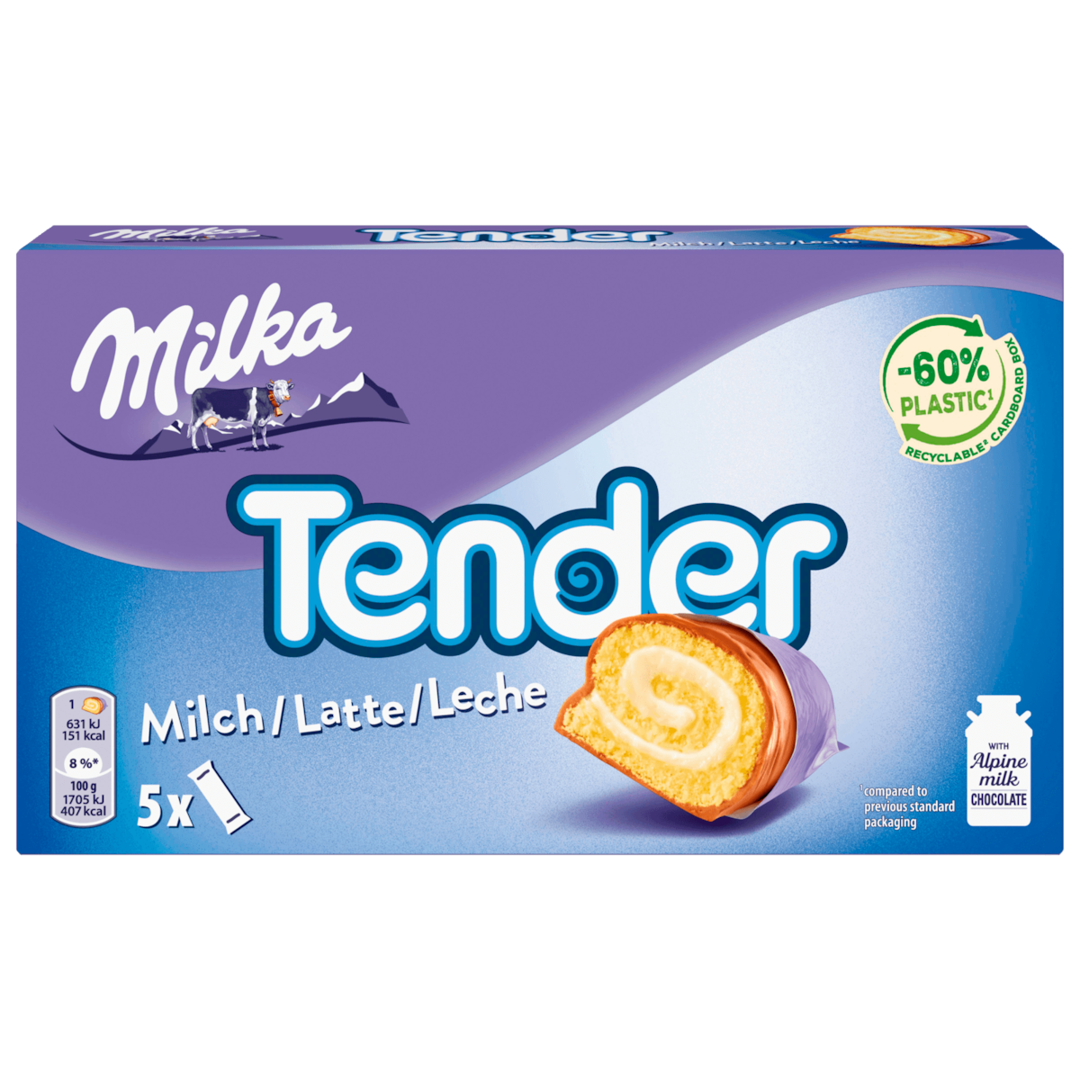Milka Tender Milch 5x37g