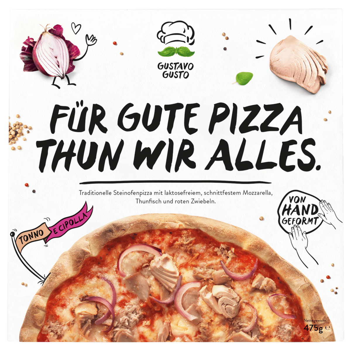 Gustavo Gusto Pizza Tonno e Cipolla 475g
