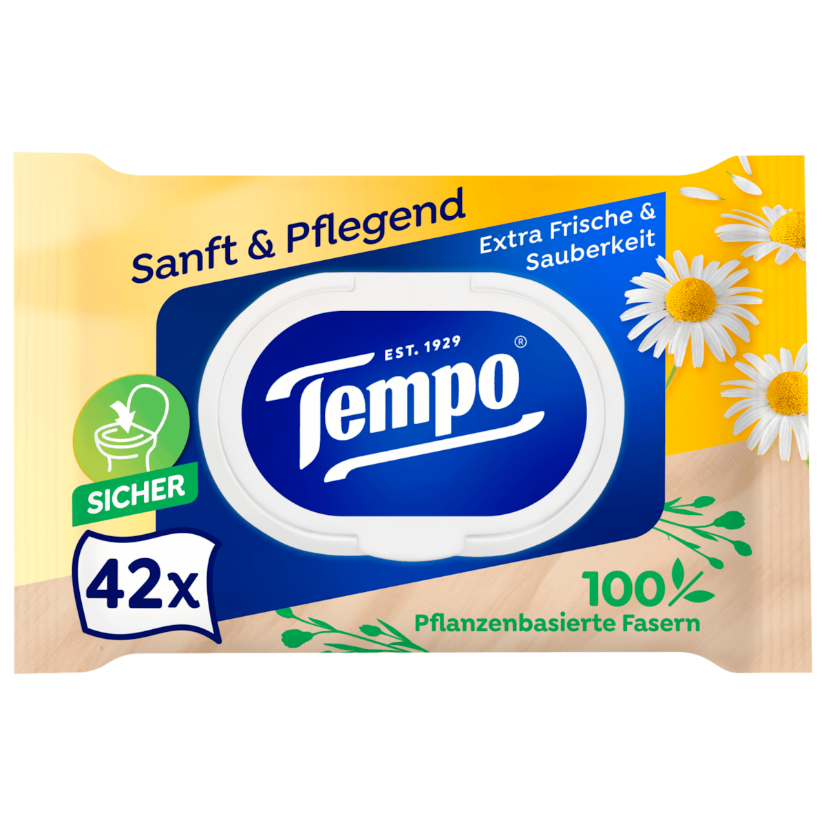 Tempo feuchte Toilettentücher sanft & pflegend 42 Tücher