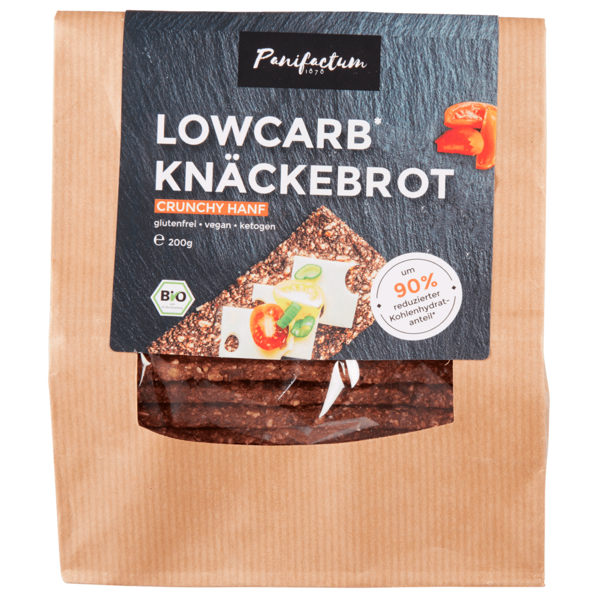 Panifactum Low Carb Knäckebrot Bio Crunchy Hanf vegan 200g