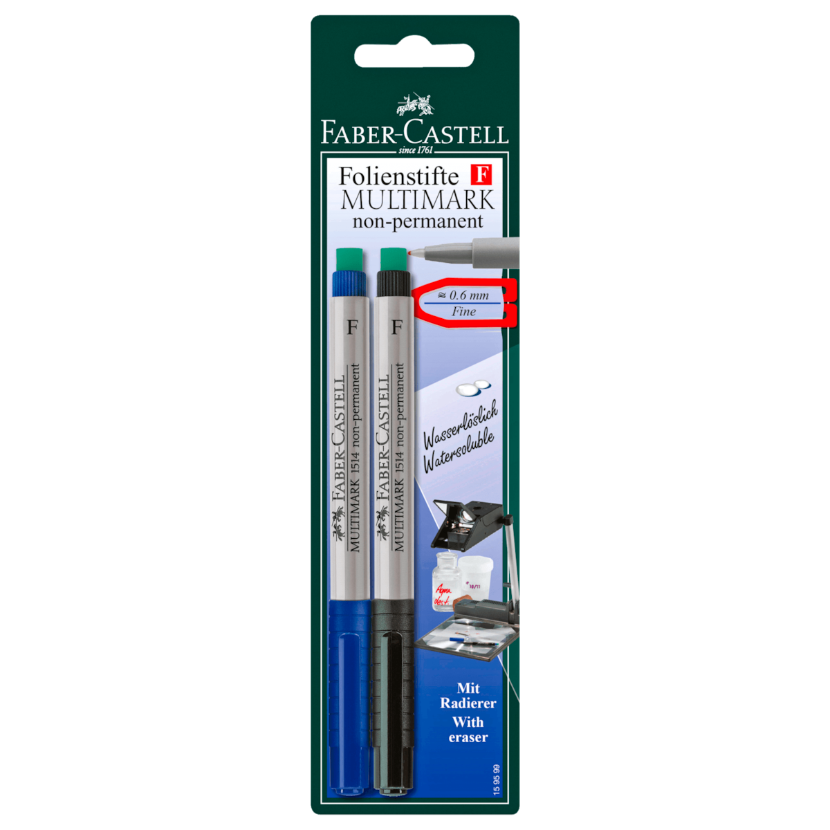 Faber-Castell Folienstifte Multimark non-permanent 2 Stück