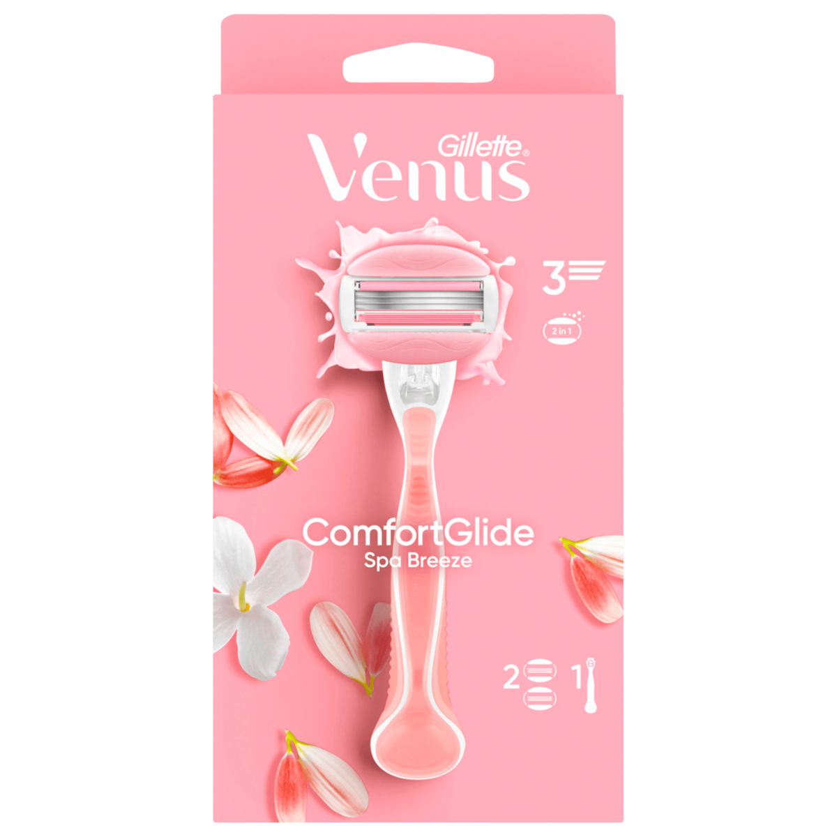 Gillette Venus Comfortglide Spa Breeze Rasierer + 2 Klingen
