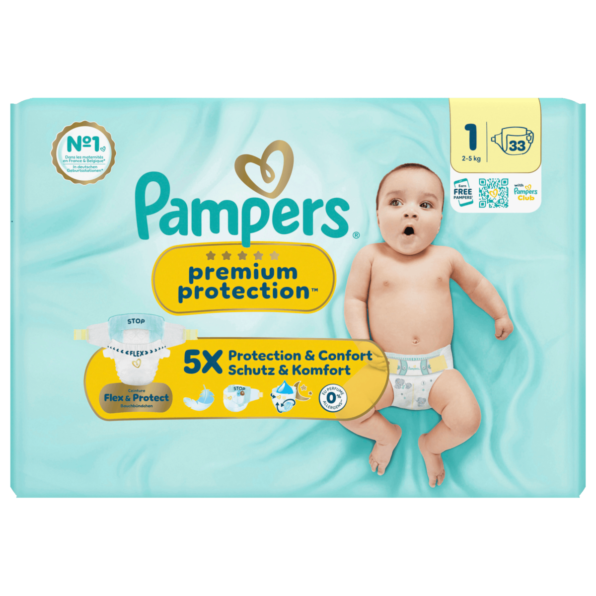 Pampers Premium Protection Windeln Gr.1 2-5kg 33 Stück