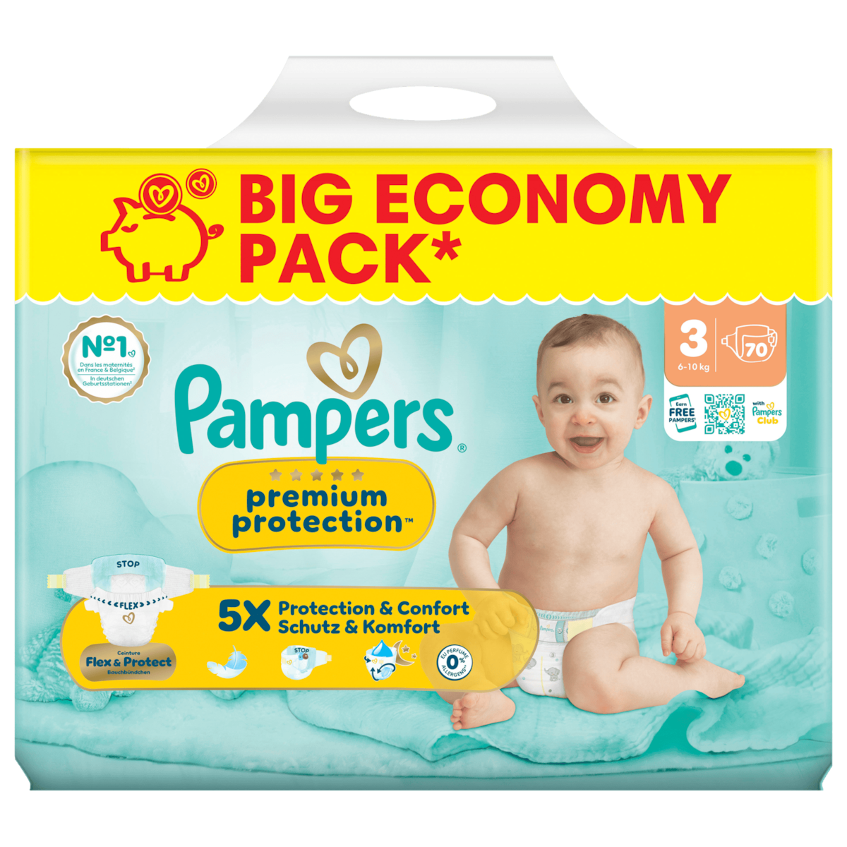 Pampers Premium Protection Windeln Gr.3 6-10kg 70 Stück