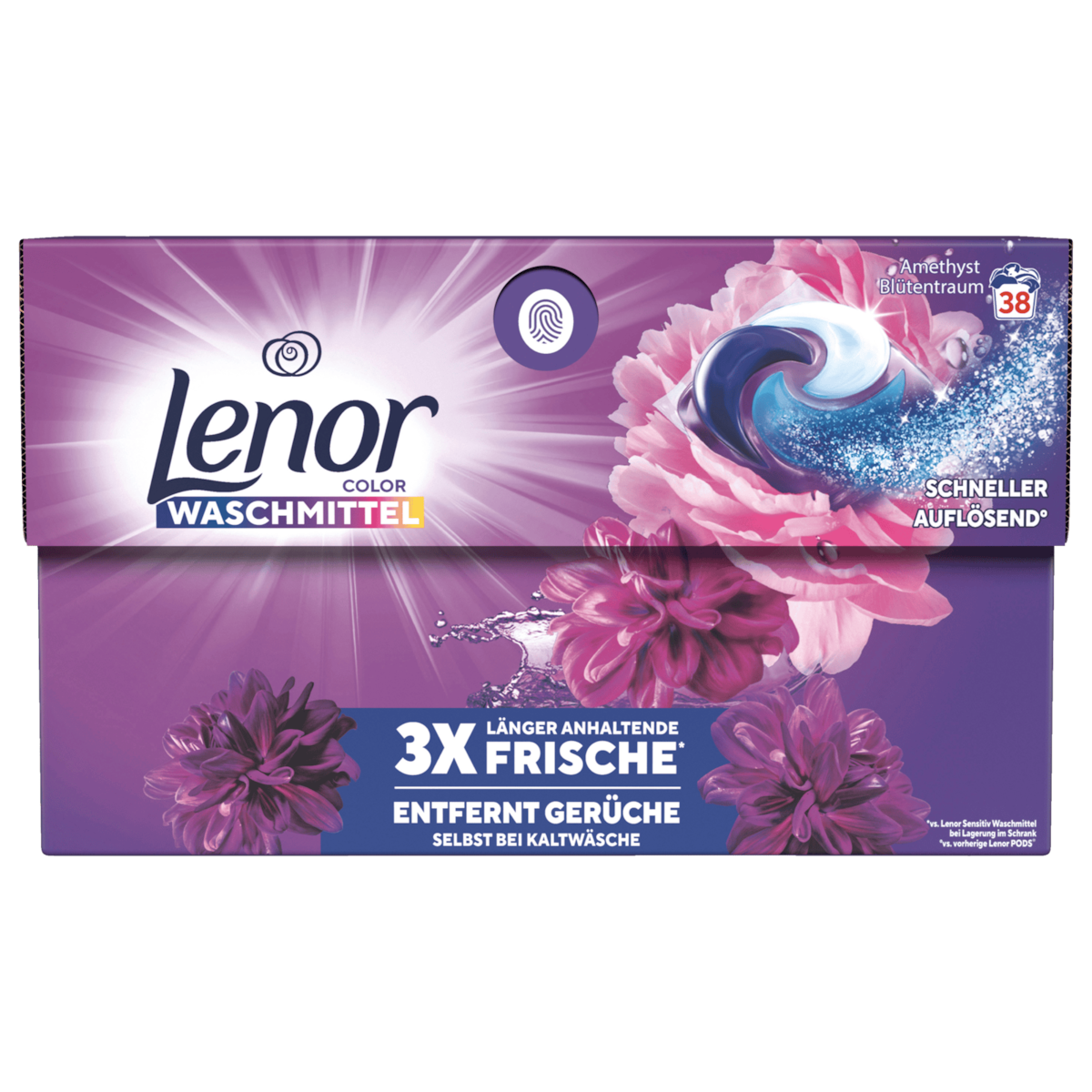 Lenor Colorwaschmittel All-in-1 Pods Amethyst Blütentraum 819g 38WL
