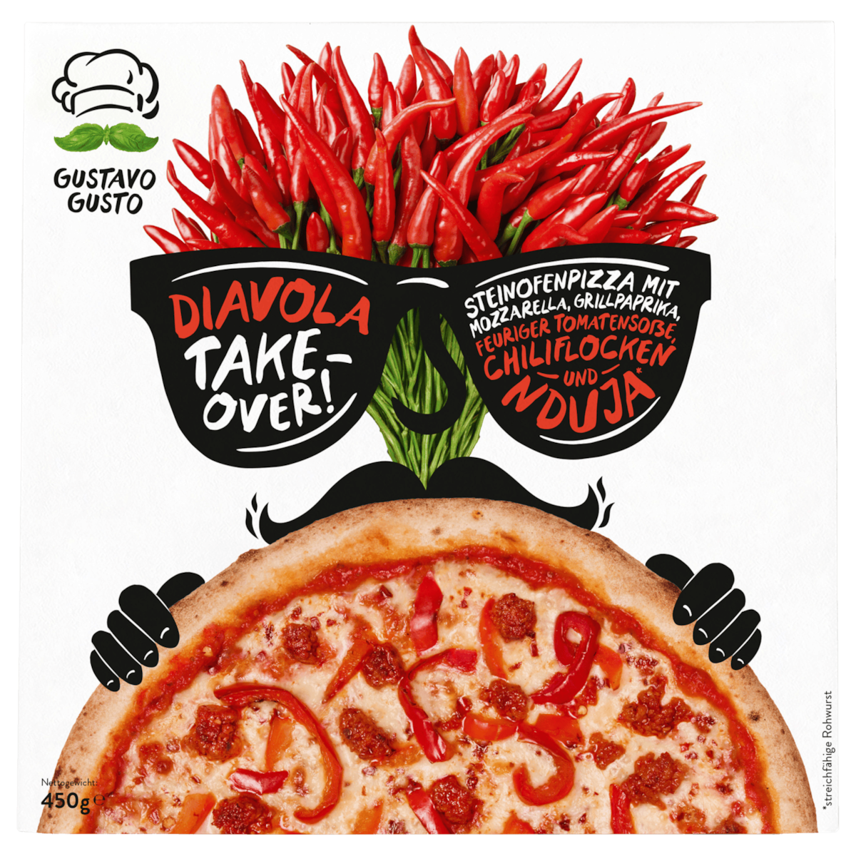 Gustavo Gusto Pizza Diavola Take-Over 450g